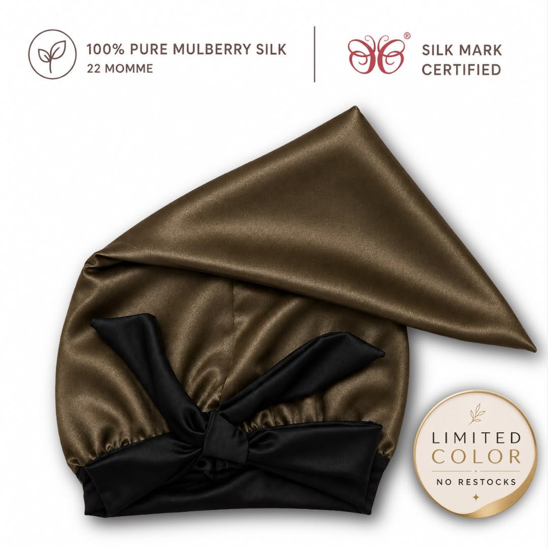 Mulberry Silk Bonnet  | 22 Momme | Charmeuse Weave | Silk Mark Certified