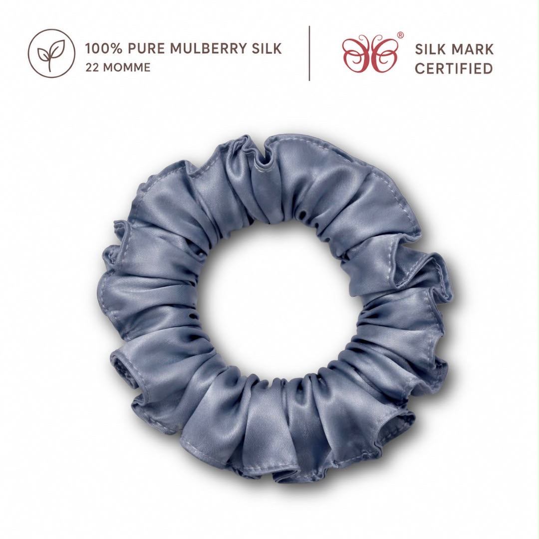 Mulberry Silk Scrunchies | 22 Momme | Charmeuse Weave | Silk Mark Certified