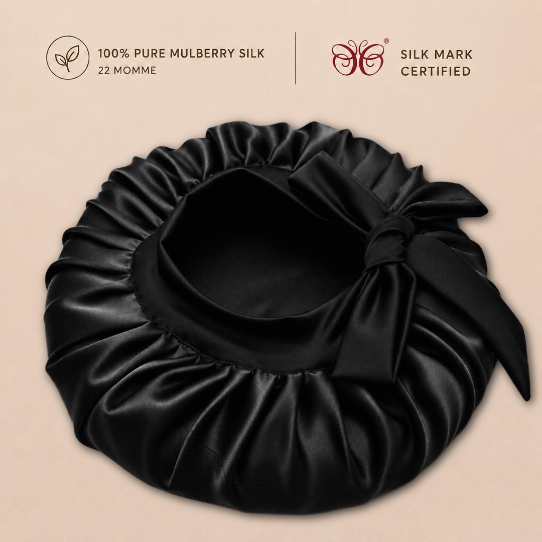Mulberry Silk Bonnet  | 22 Momme | Charmeuse Weave | Silk Mark Certified