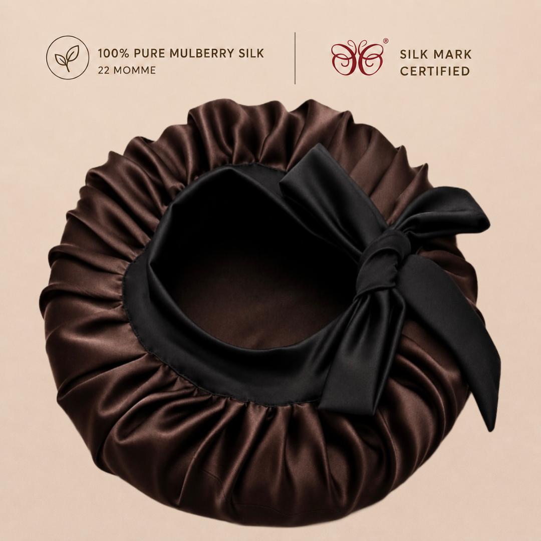 Mulberry Silk Bonnet  | 22 Momme | Charmeuse Weave | Silk Mark Certified