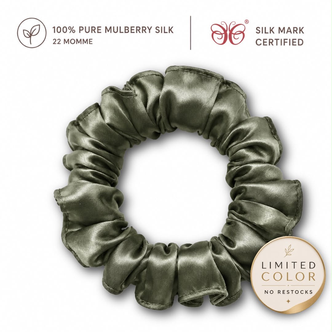 Mulberry Silk Scrunchies | 22 Momme | Charmeuse Weave | Silk Mark Certified