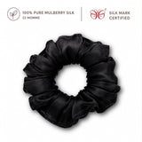 Curly Pineapple Scrunchie Mulberry Silk  | 22 Momme | Charmeuse Weave | Silk Mark Certified