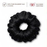 Curly Pineapple Scrunchie Mulberry Silk  | 22 Momme | Charmeuse Weave | Silk Mark Certified