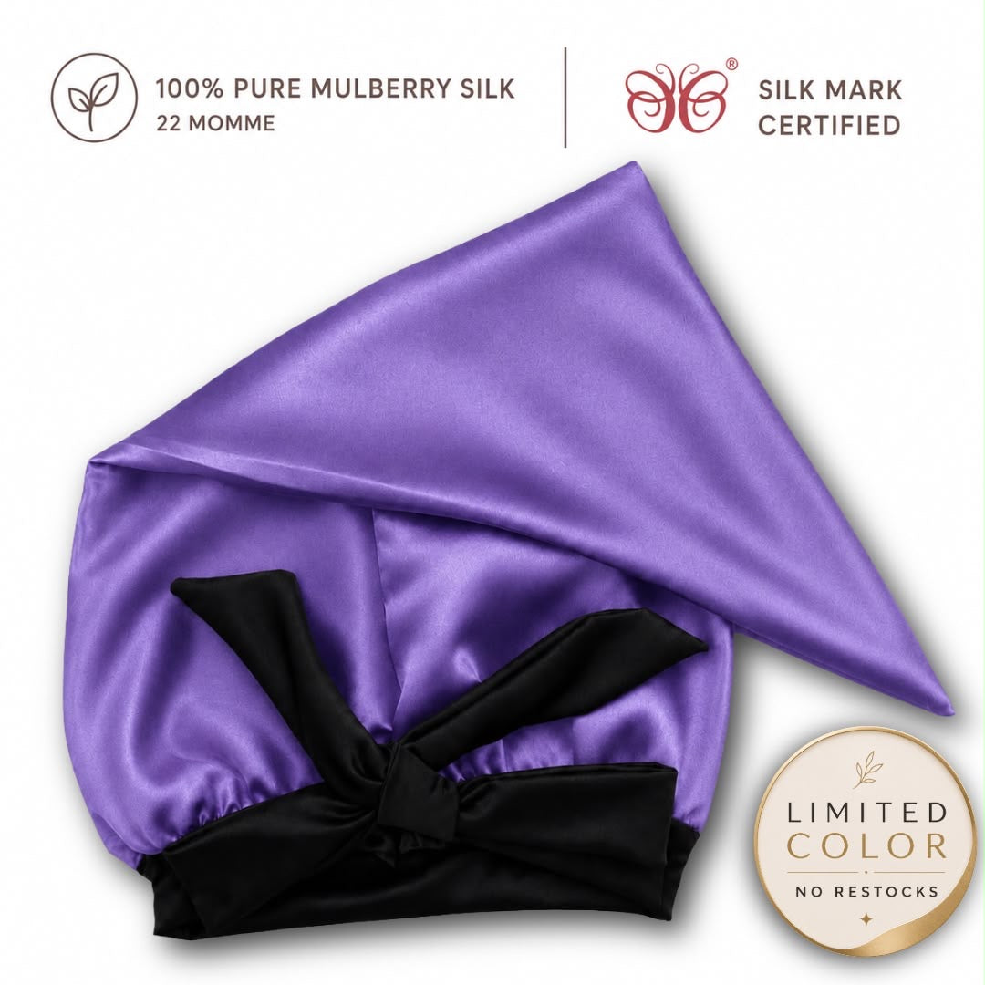 Mulberry Silk Bonnet  | 22 Momme | Charmeuse Weave | Silk Mark Certified