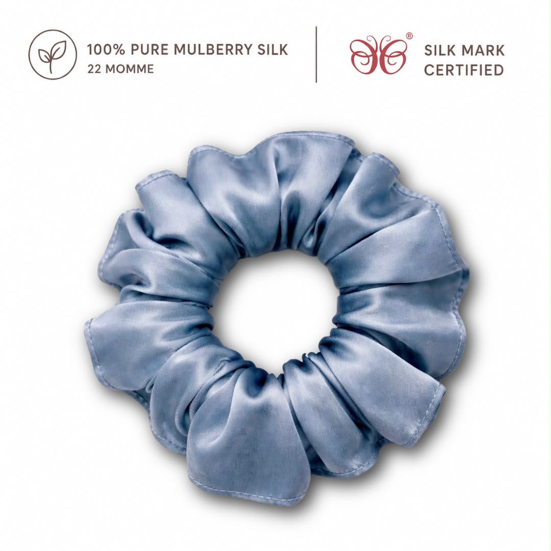 Mulberry Silk Scrunchies | 22 Momme | Charmeuse Weave | Silk Mark Certified