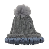 Velvet Wool Pom Pom Beanies Lined With Satin - Winter Caps - Hair Love India