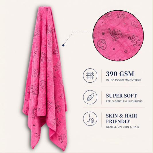 Microfiber Towel Bath Towel 55″ by 28″ One Side Printed One Side Solid Color (Microfibre)