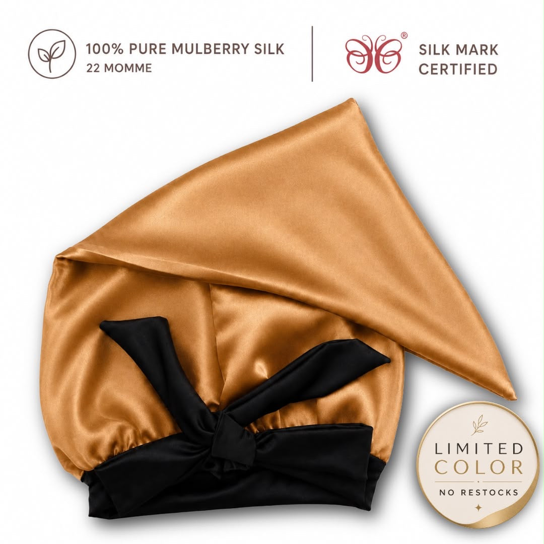 Mulberry Silk Bonnet  | 22 Momme | Charmeuse Weave | Silk Mark Certified