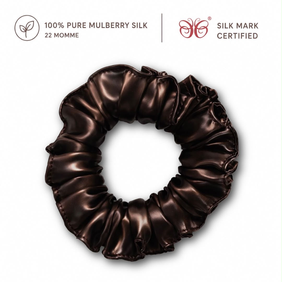 Mulberry Silk Scrunchies | 22 Momme | Charmeuse Weave | Silk Mark Certified