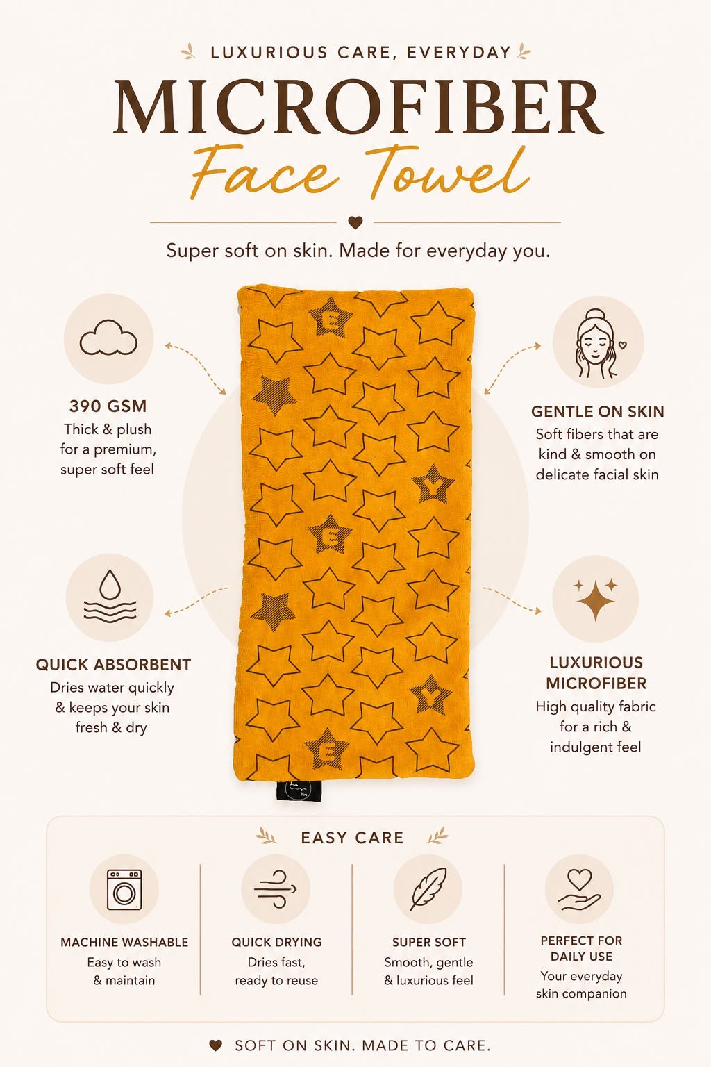 Microwipe Microfiber Face Towel- Superior Quality Printed (Microfibre)