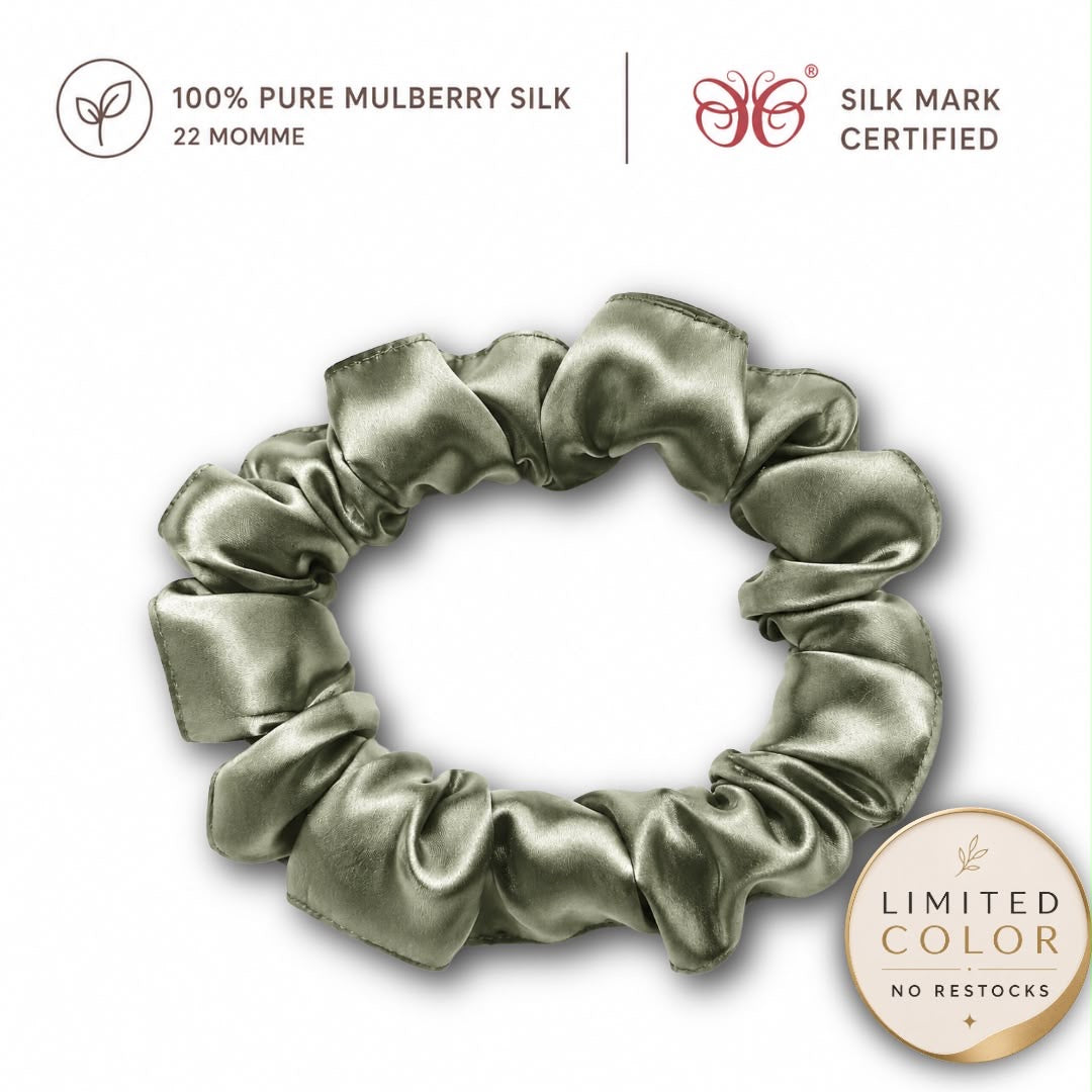 Mulberry Silk Scrunchies | 22 Momme | Charmeuse Weave | Silk Mark Certified