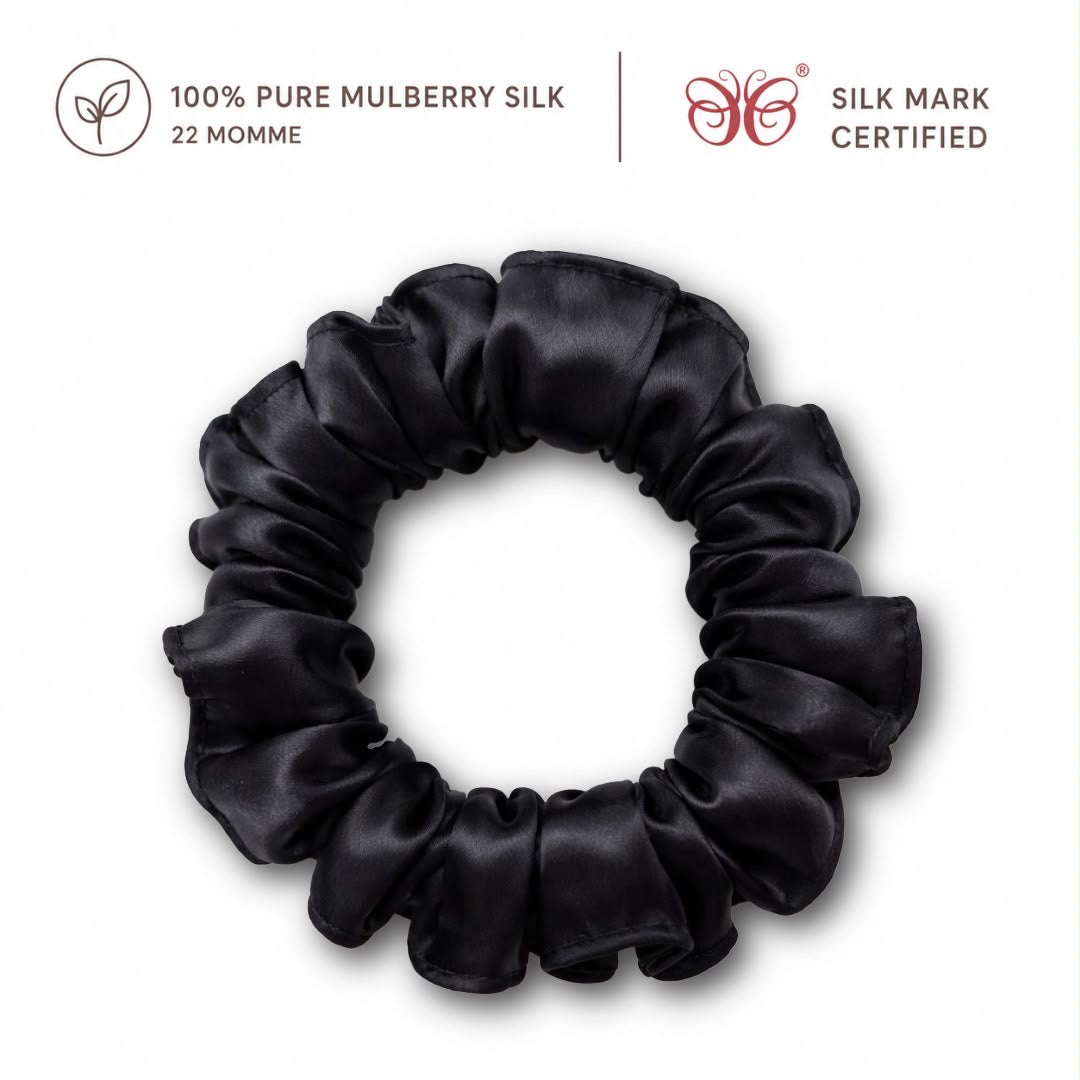 Mulberry Silk Scrunchies | 22 Momme | Charmeuse Weave | Silk Mark Certified