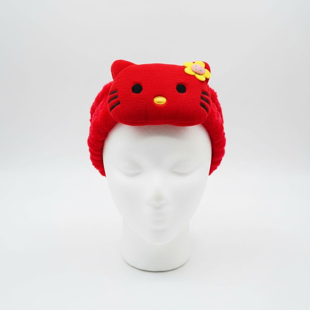 Red Fuzzy Headband - Kitty
