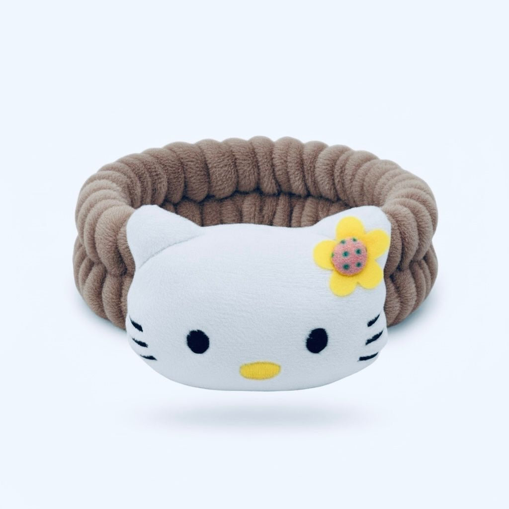 Brown Fuzzy Headband - Hello Kitty