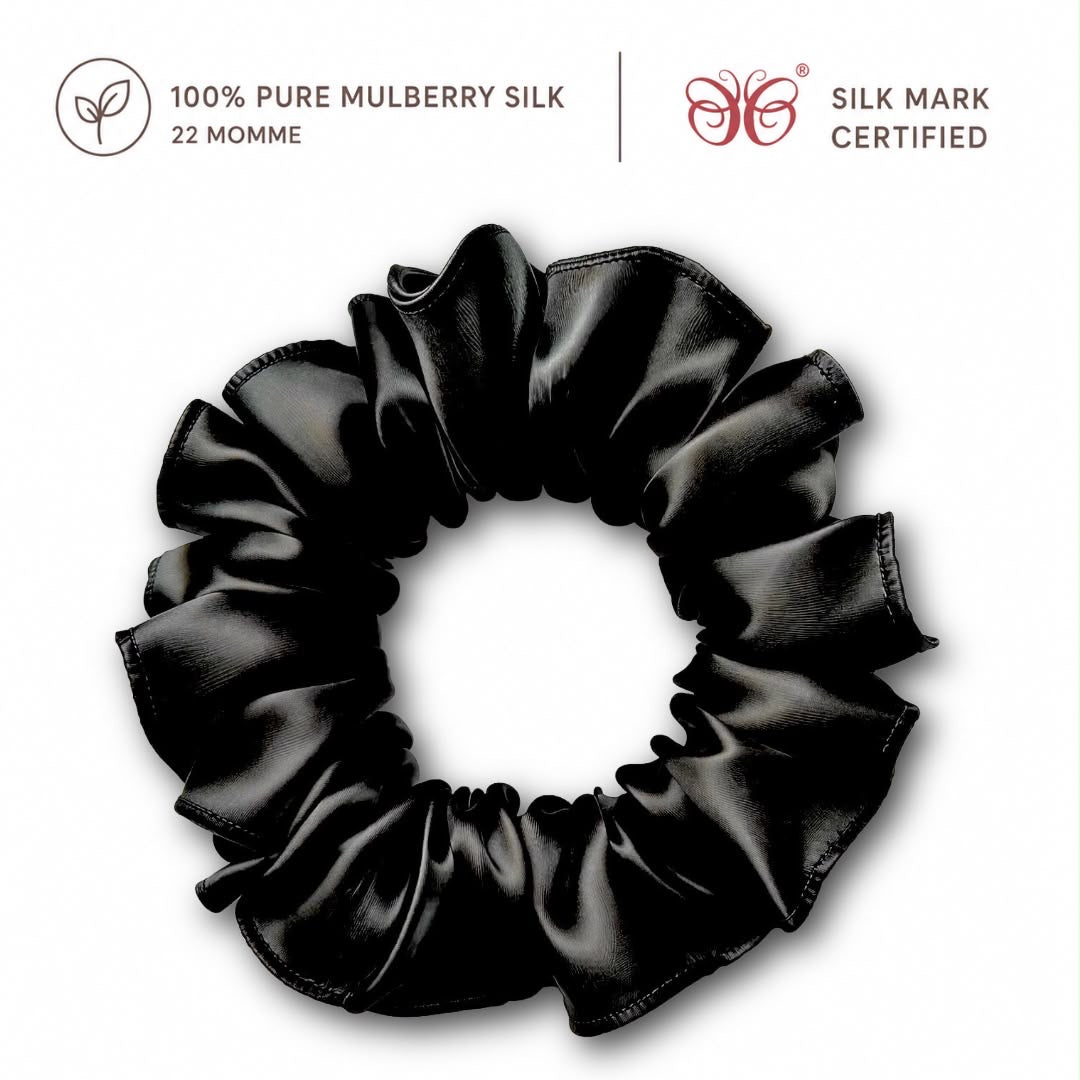 Mulberry Silk Scrunchies | 22 Momme | Charmeuse Weave | Silk Mark Certified