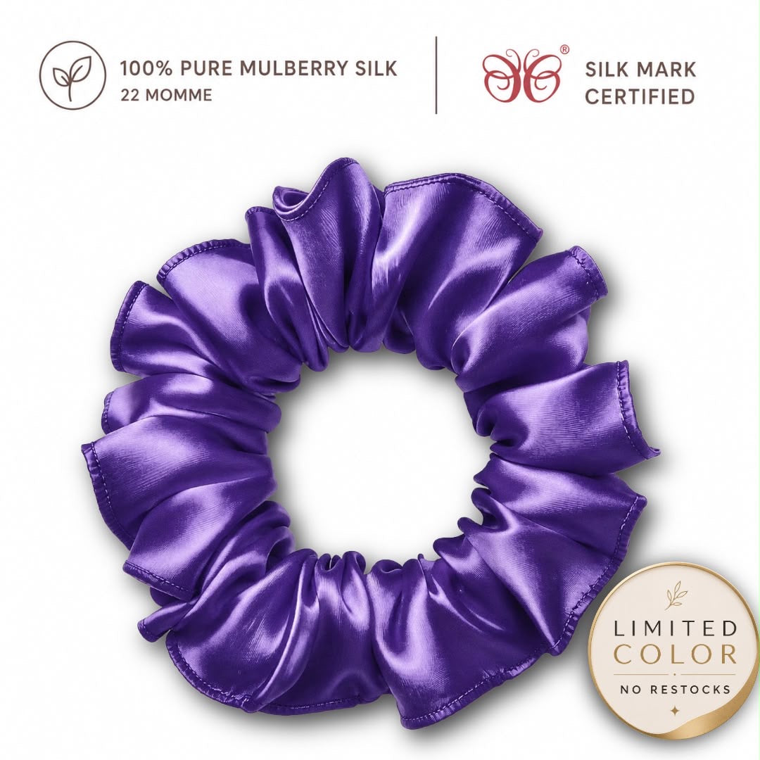 Mulberry Silk Scrunchies | 22 Momme | Charmeuse Weave | Silk Mark Certified