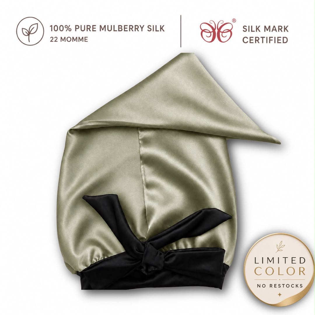 Mulberry Silk Bonnet  | 22 Momme | Charmeuse Weave | Silk Mark Certified