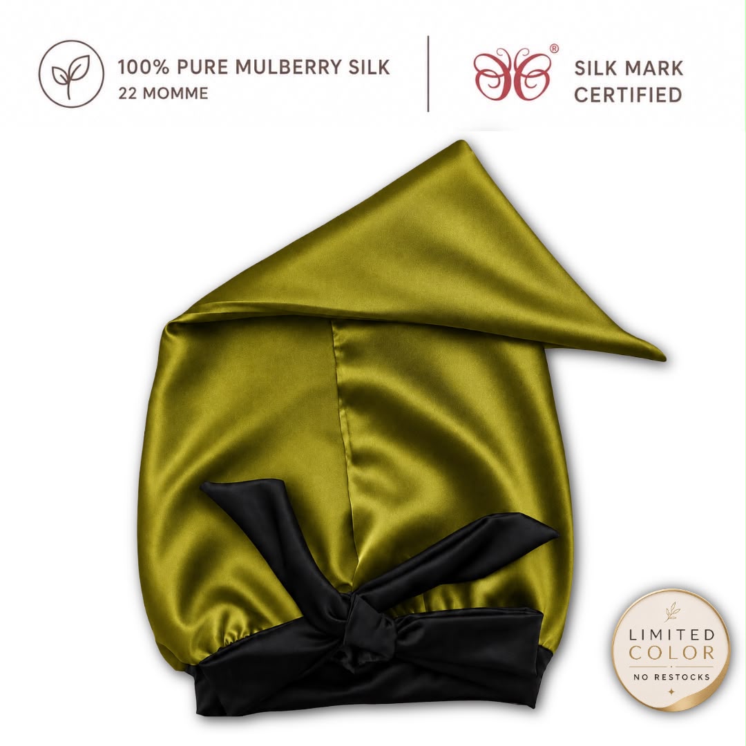 Mulberry Silk Bonnet  | 22 Momme | Charmeuse Weave | Silk Mark Certified