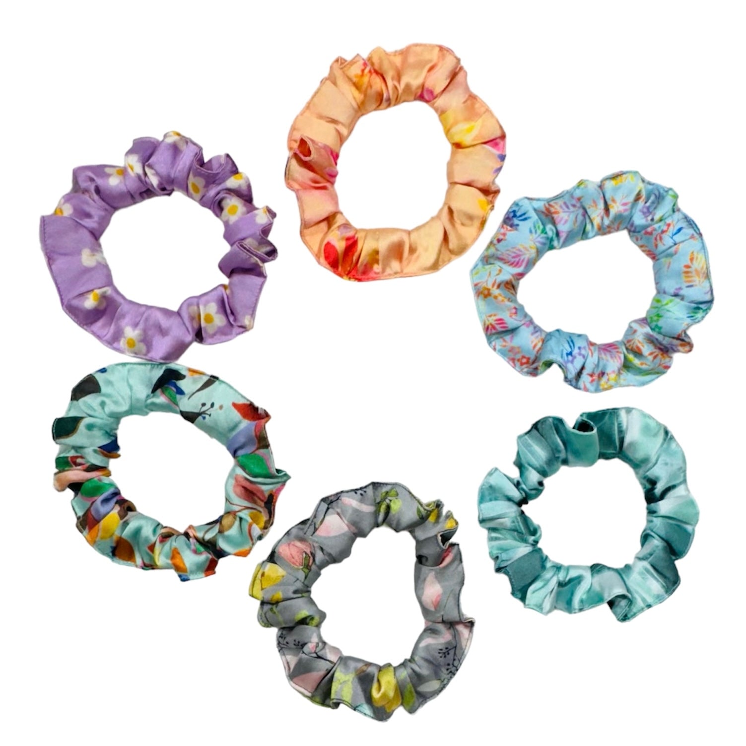 Ponytail Printed Satin Scrunchies - Hair Love India