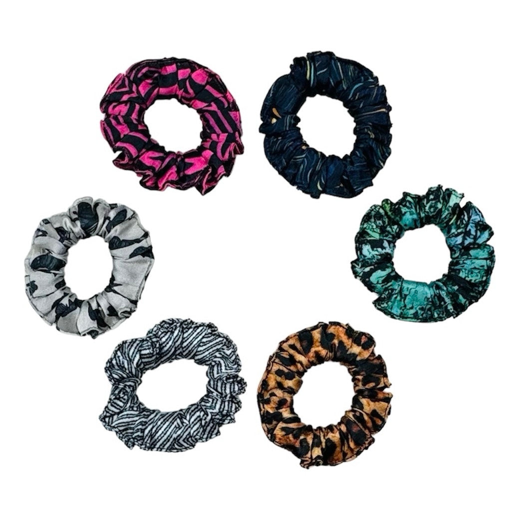 Ponytail Printed Satin Scrunchies - Hair Love India