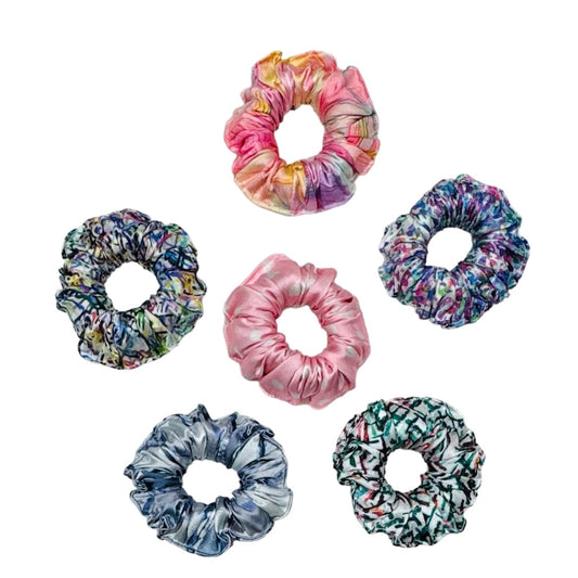 Ponytail Printed Satin Scrunchies - Hair Love India