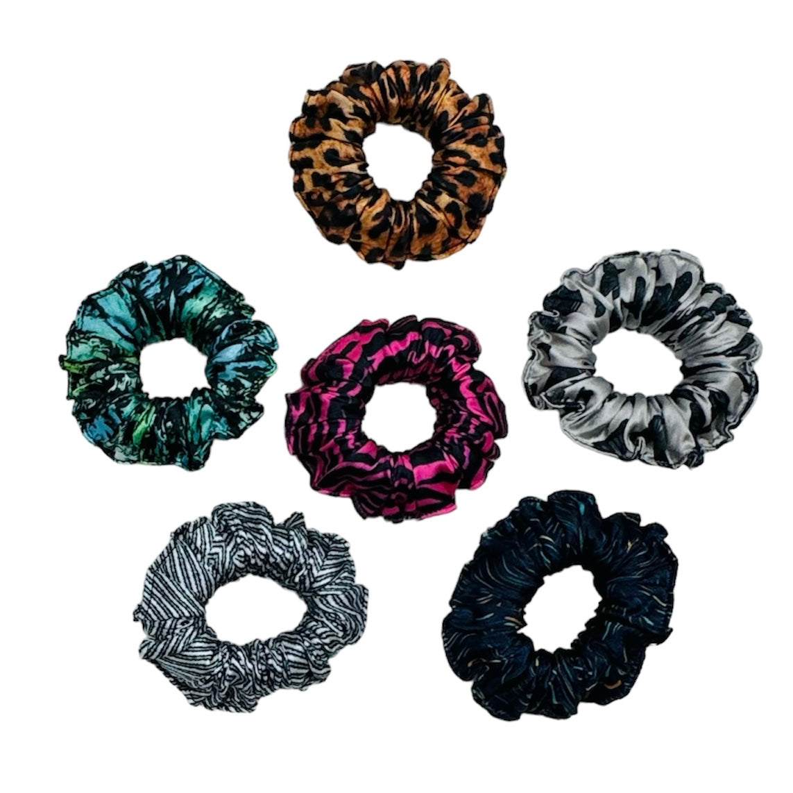 Ponytail Printed Satin Scrunchies - Hair Love India