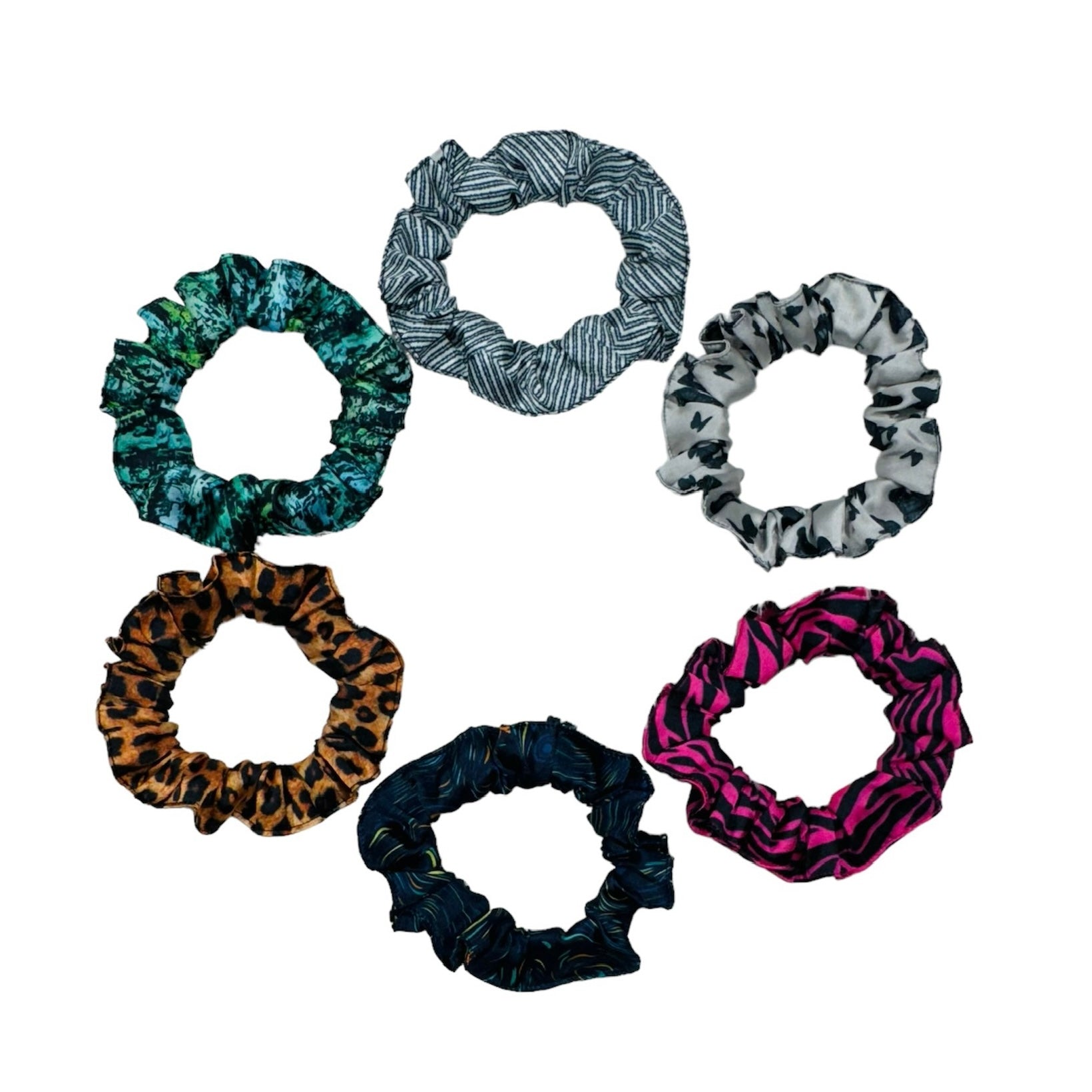 Ponytail Printed Satin Scrunchies - Hair Love India