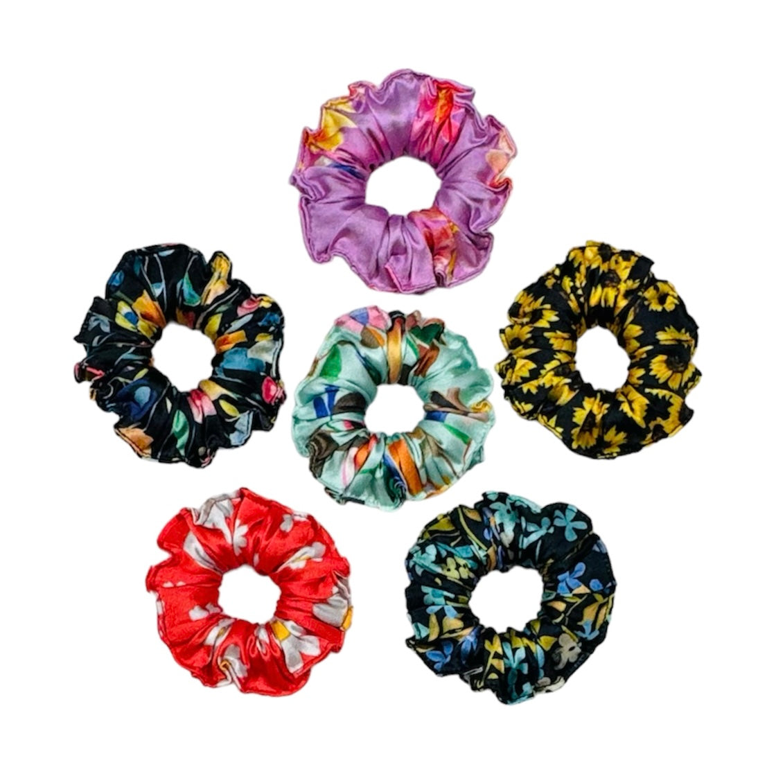 Ponytail Printed Satin Scrunchies - Hair Love India
