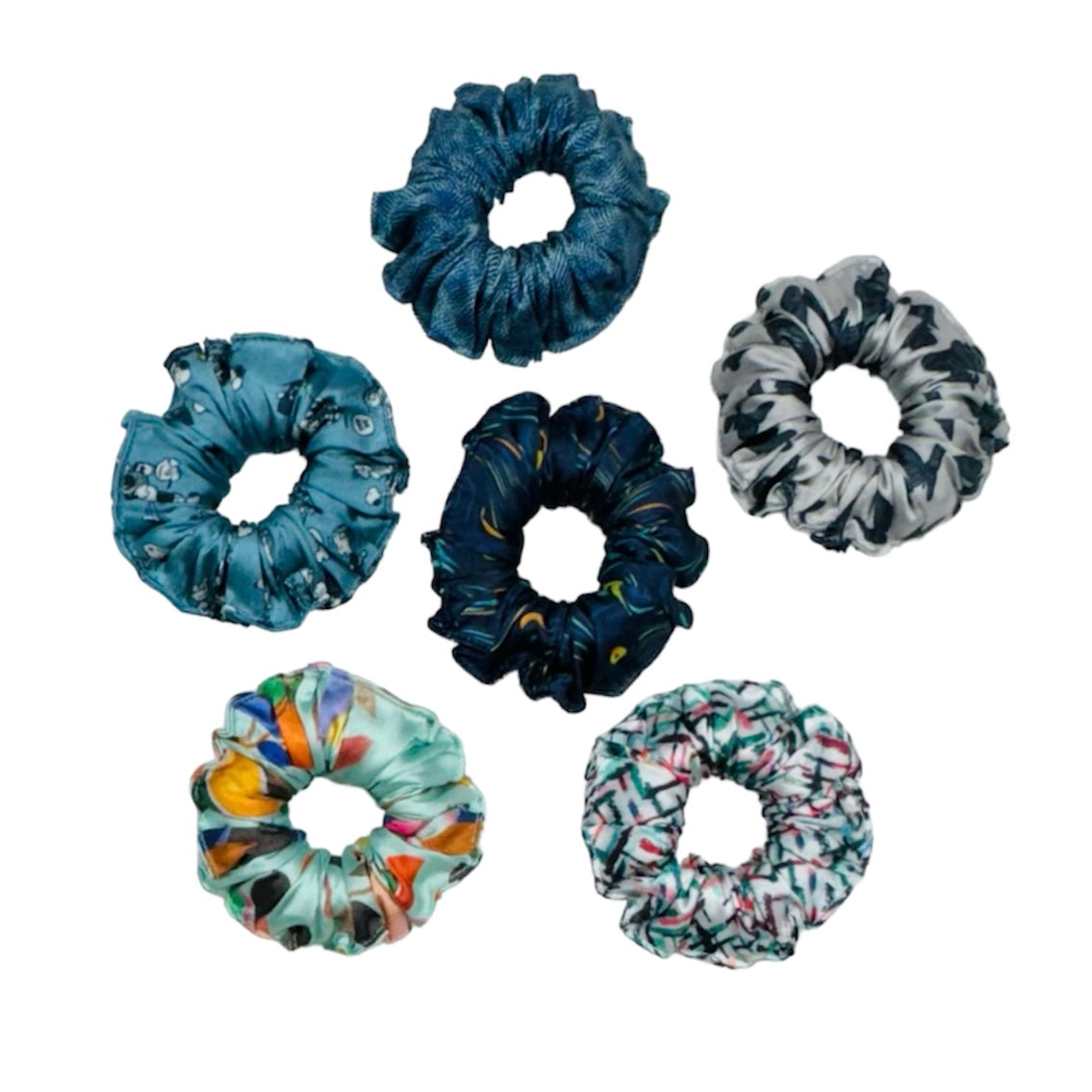 Ponytail Printed Satin Scrunchies - Hair Love India