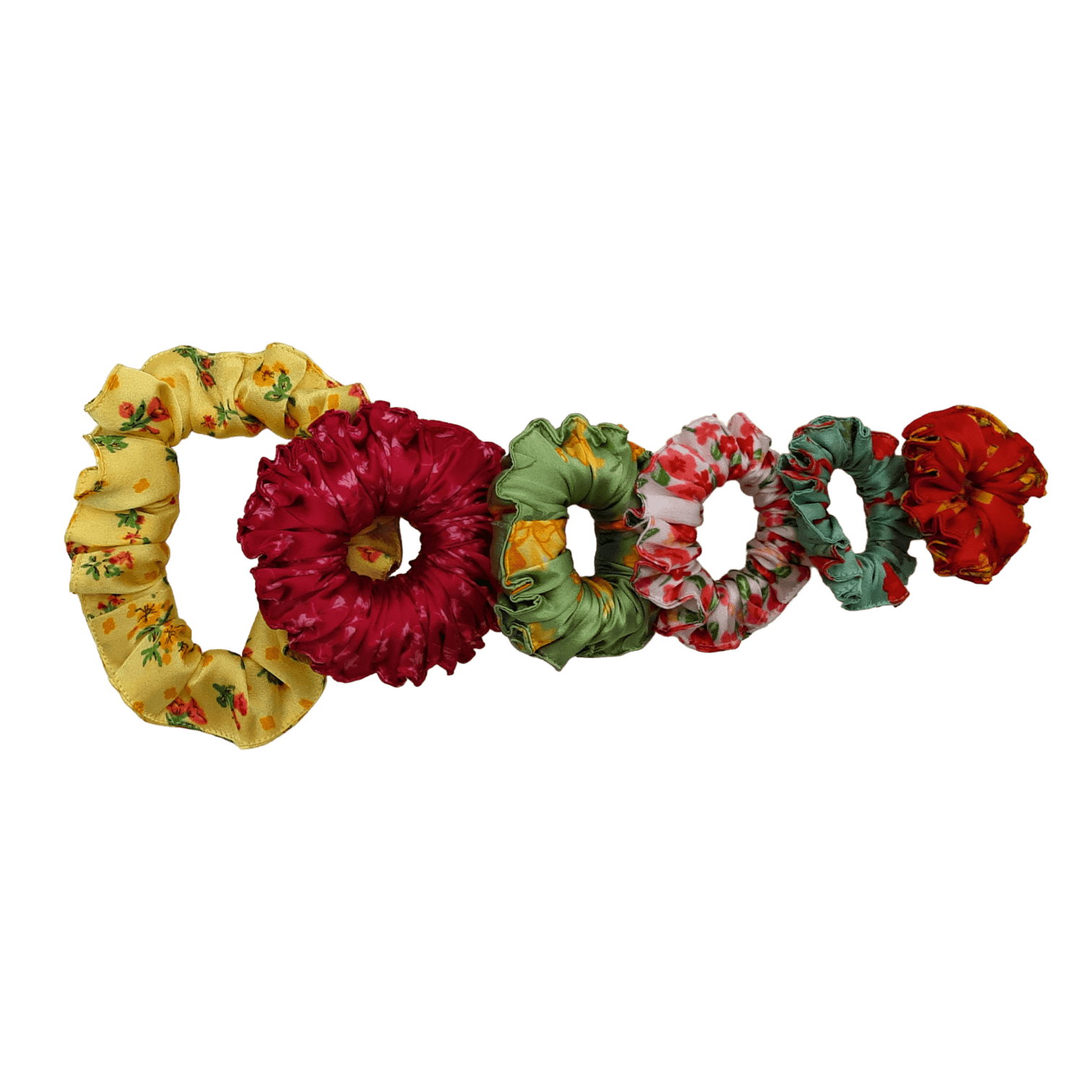 All Sizes Mix Printed Satin Scrunchies (Assorted Random Print Only) - Hair Love India