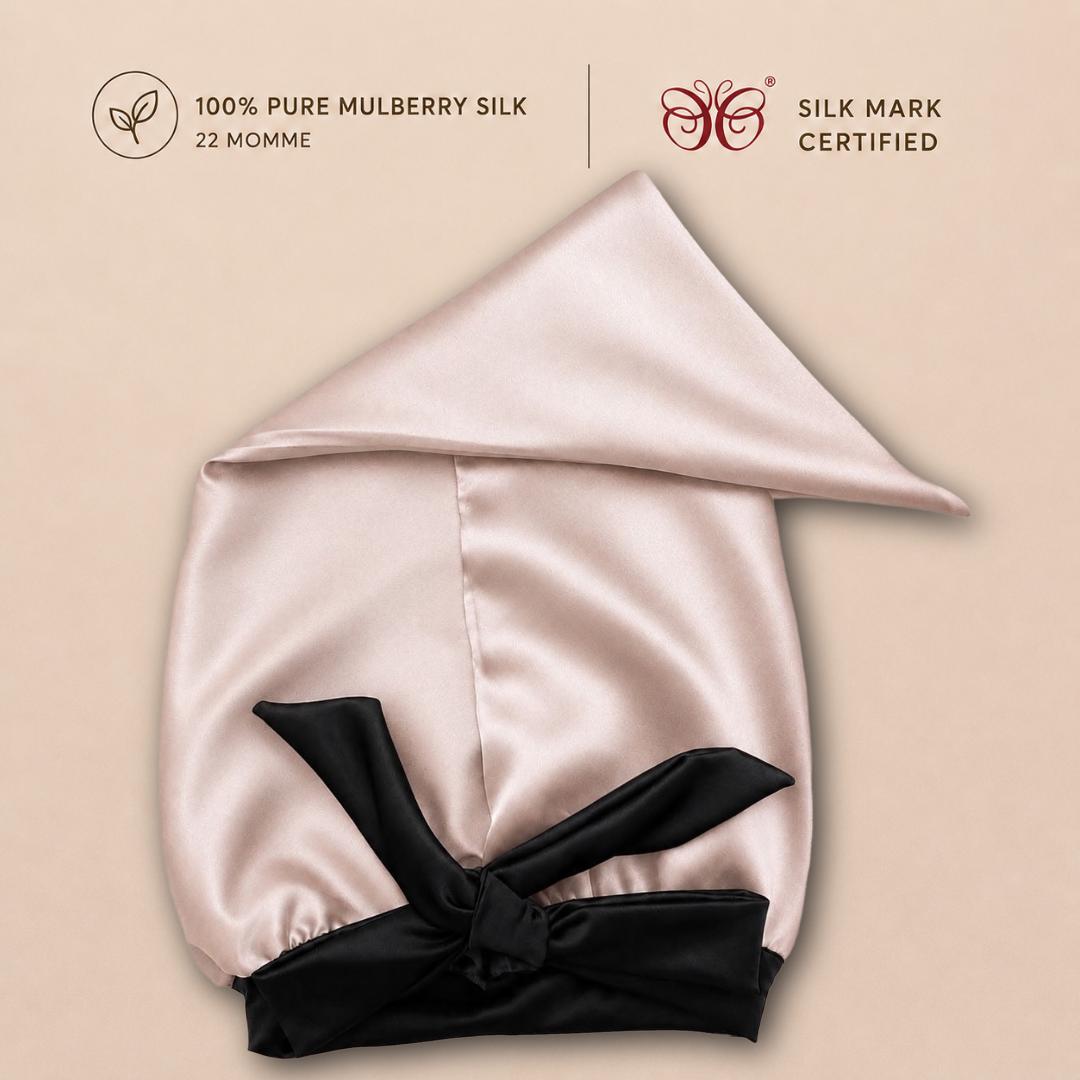 Mulberry Silk Bonnet  | 22 Momme | Charmeuse Weave | Silk Mark Certified