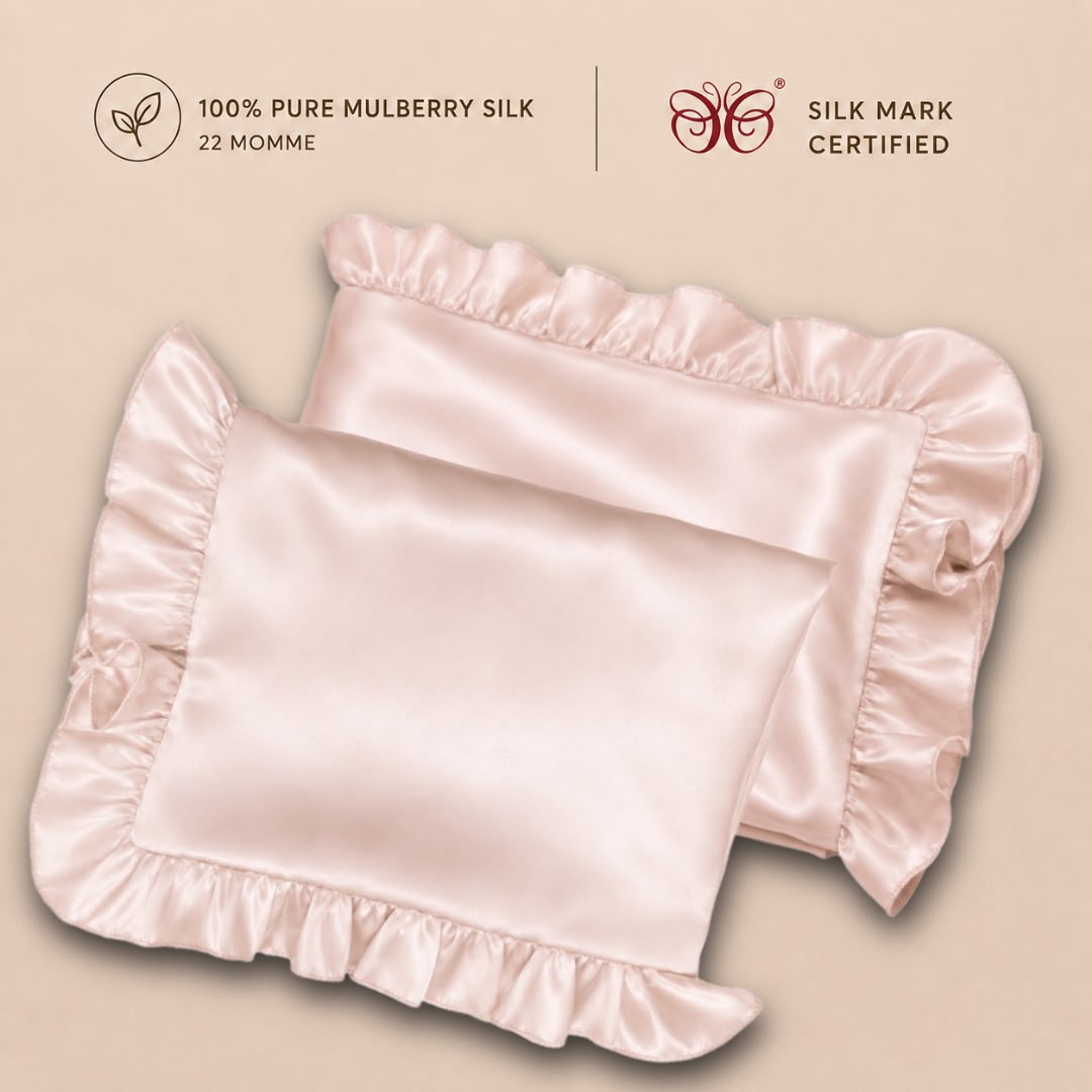 Mulberry Silk Pillow Cover | 22 Momme | Charmeuse Weave | Silk Mark Certified