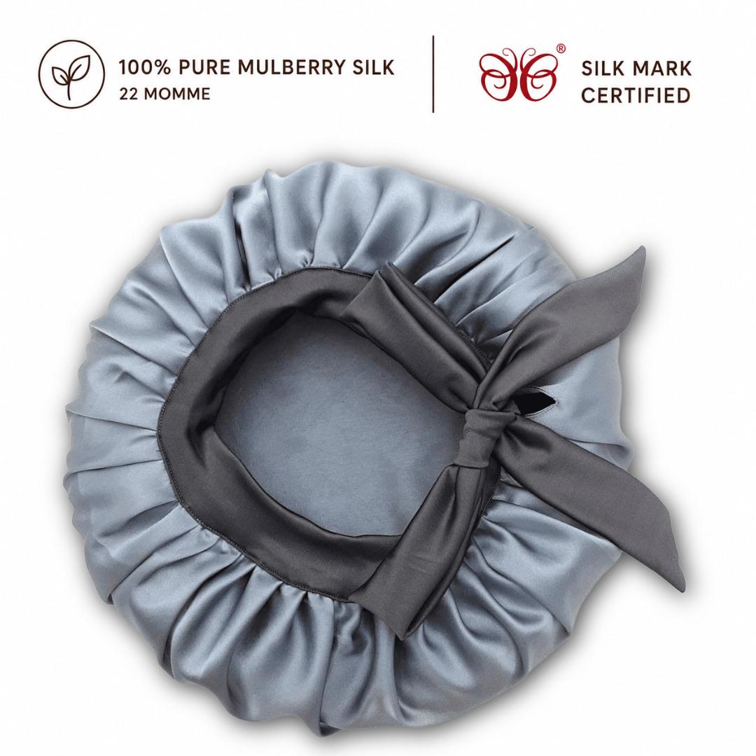 Mulberry Silk Bonnet  | 22 Momme | Charmeuse Weave | Silk Mark Certified