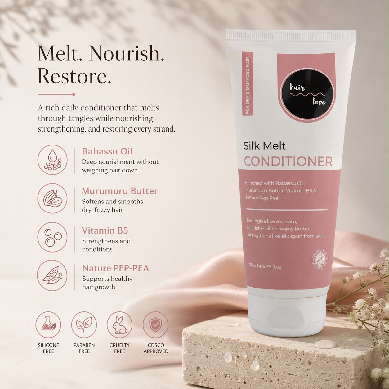 Anti-frizz conditioner in India that smooths hair without weighing it down.