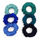 Designer satin scrunchie set in vibrant solid shades