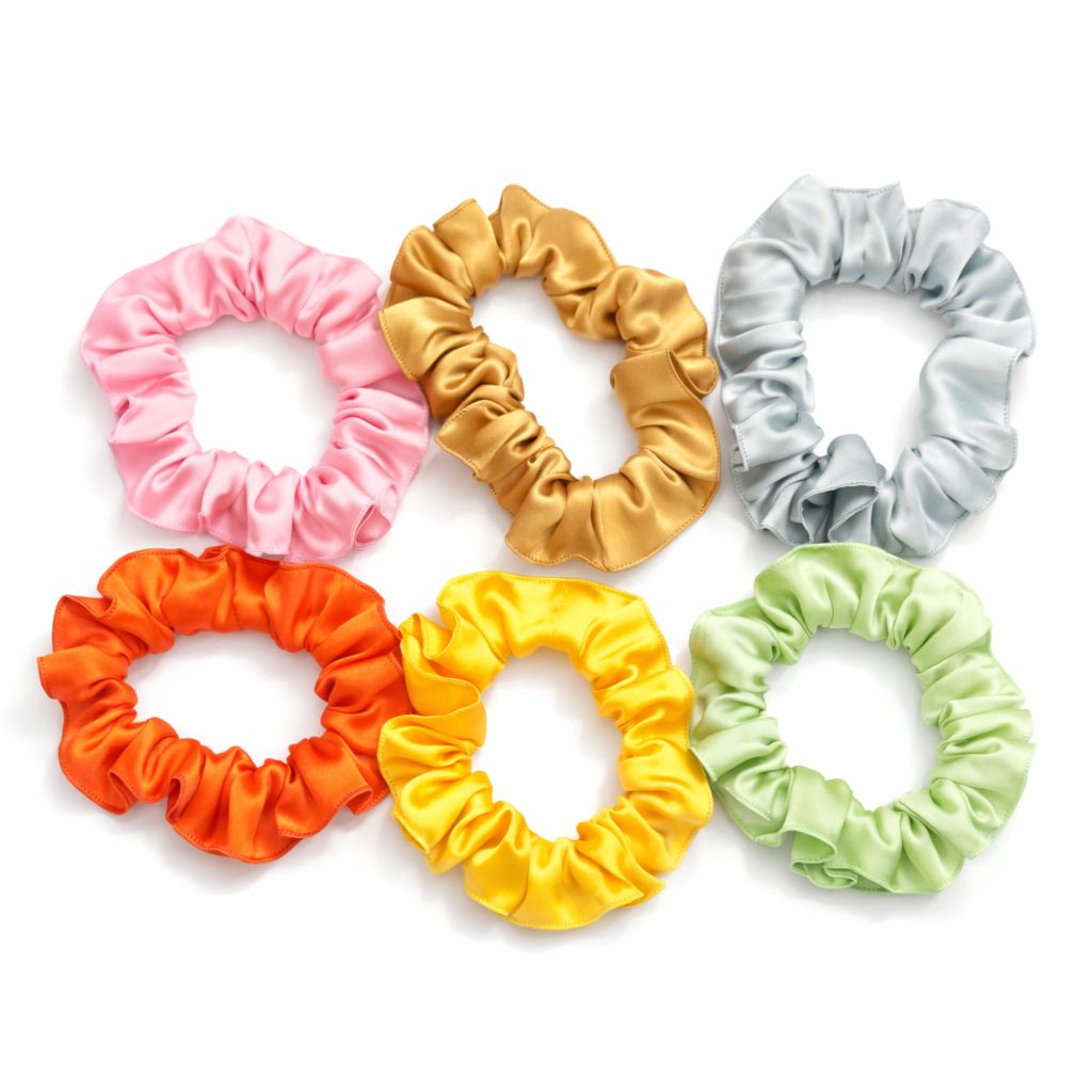 High-shine satin scrunchie for voluminous ponytails and buns
