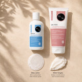 Shampoo and conditioner for dry and damaged hair that gently cleanses and deeply nourishes.
