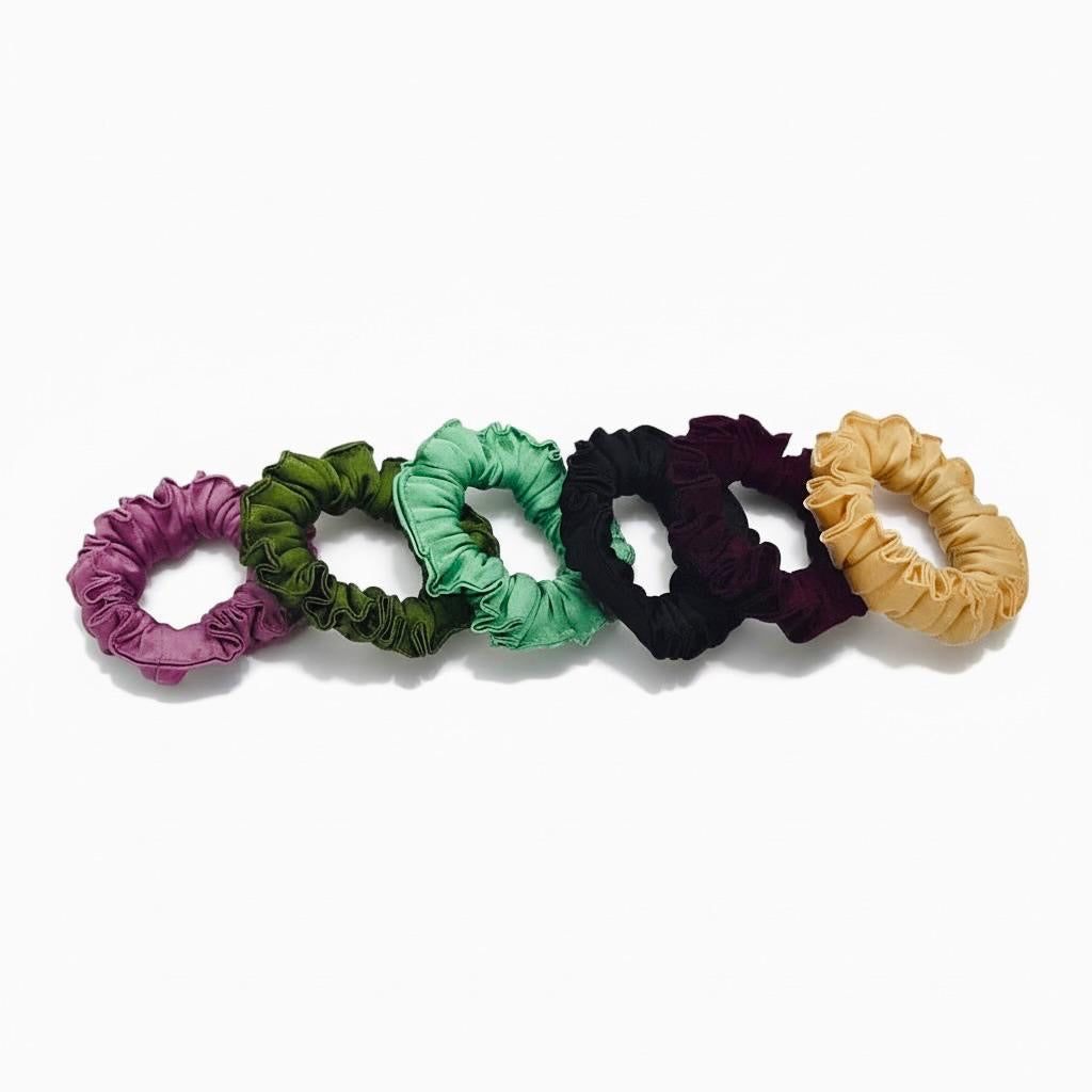 Soft silk satin scrunchies for frizz control and shine