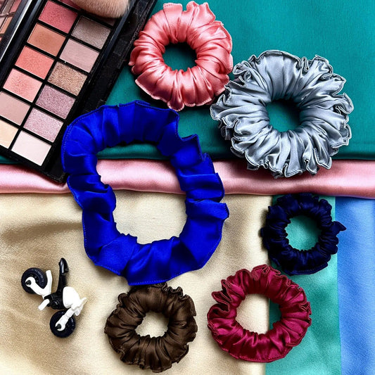 All Sizes Mix Satin Scrunchies Hair Love India