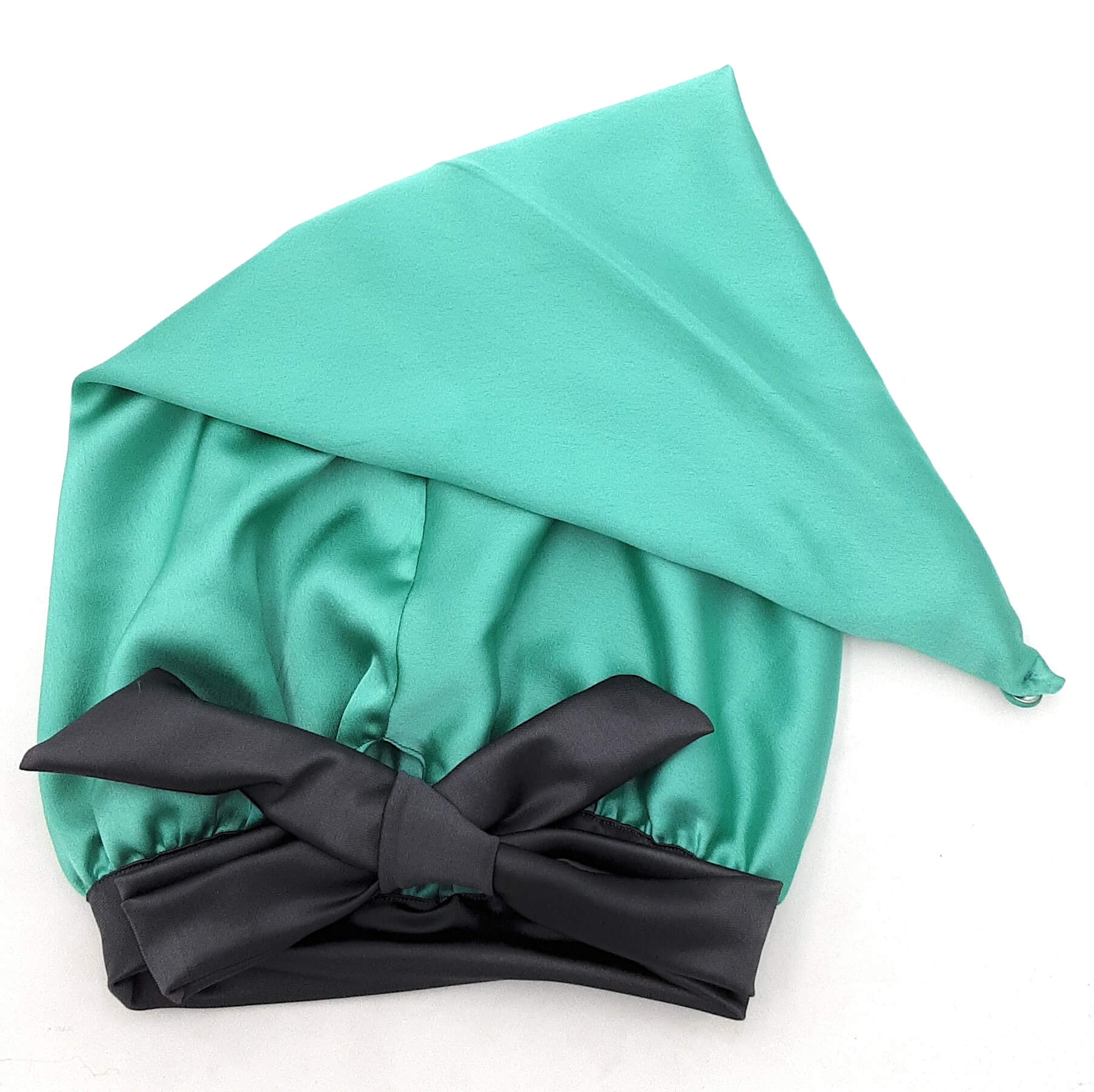 Aqua Green Satin Bonnet