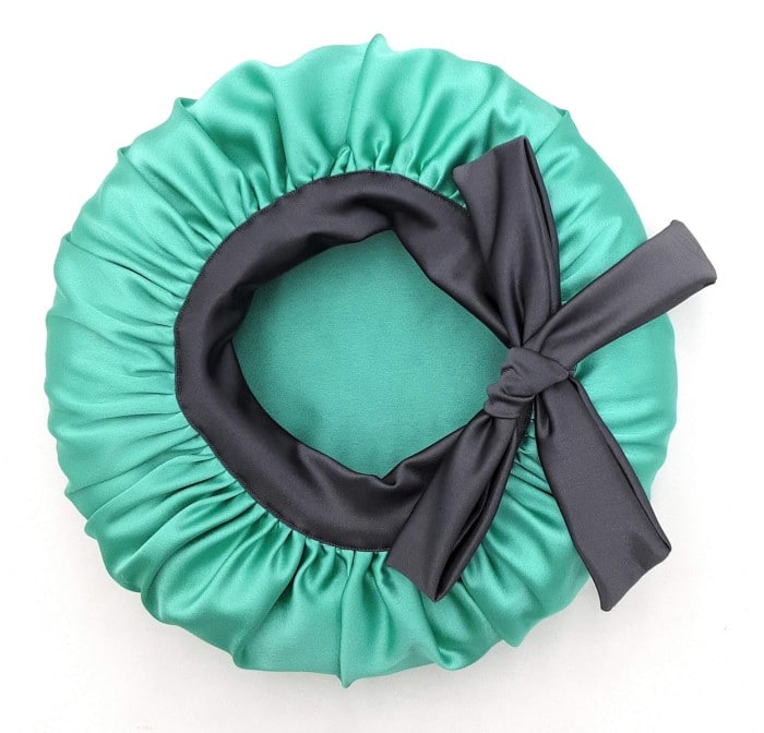 Aqua Green Satin Bonnet