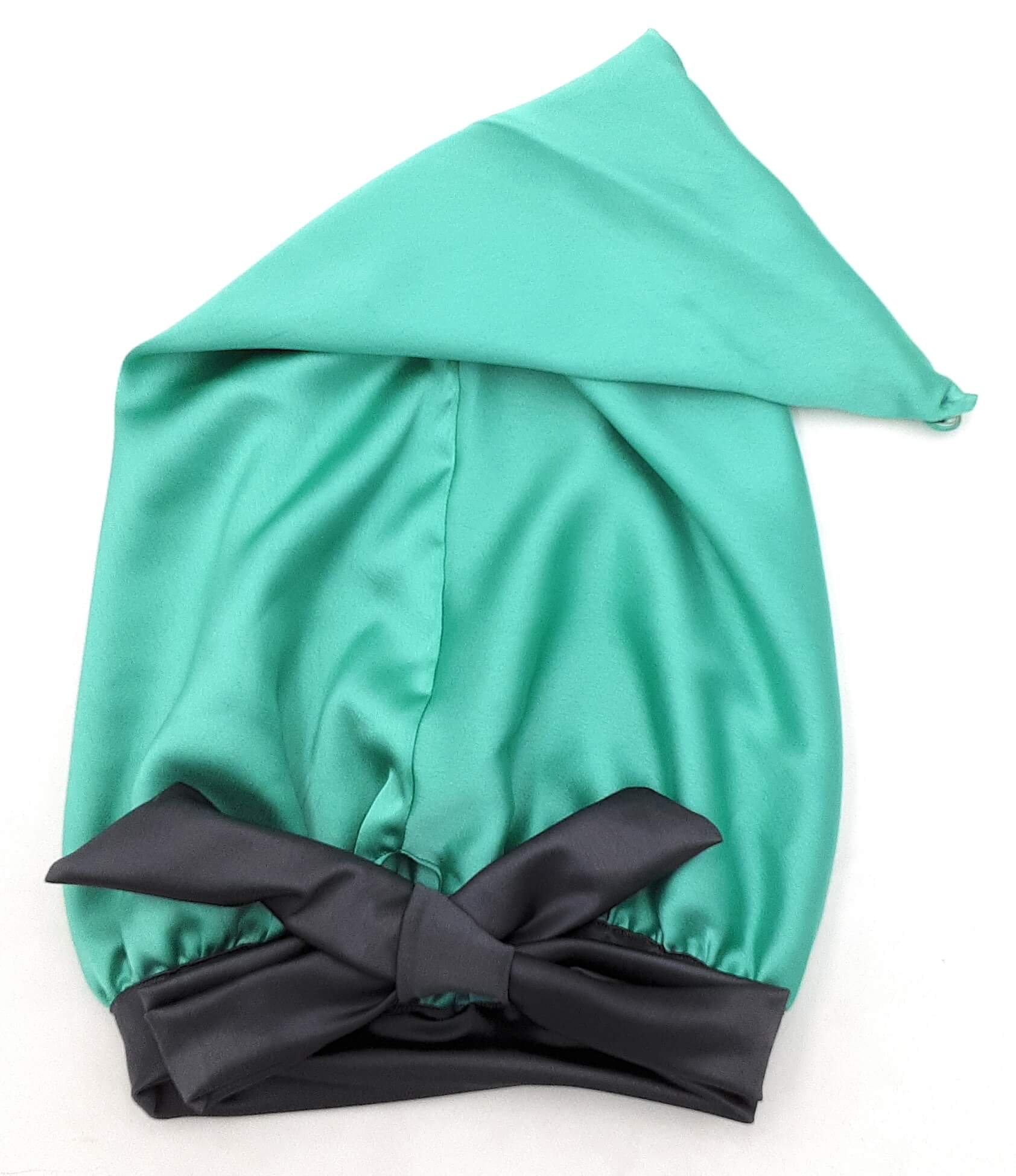 Aqua Green Satin Bonnet