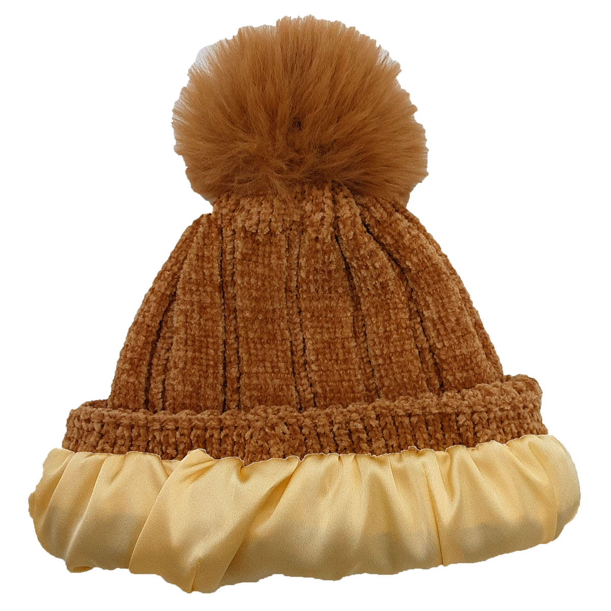 Velvet Wool Pom Pom Beanies Lined With Satin - Winter Caps - Hair Love India