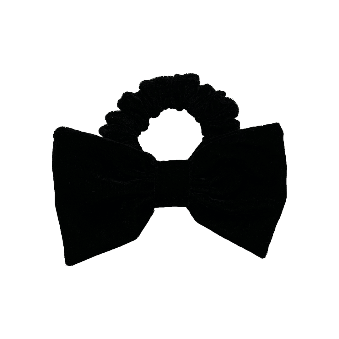 Velvet Silk Lycra Scrunchie With Bow - Hair Love India