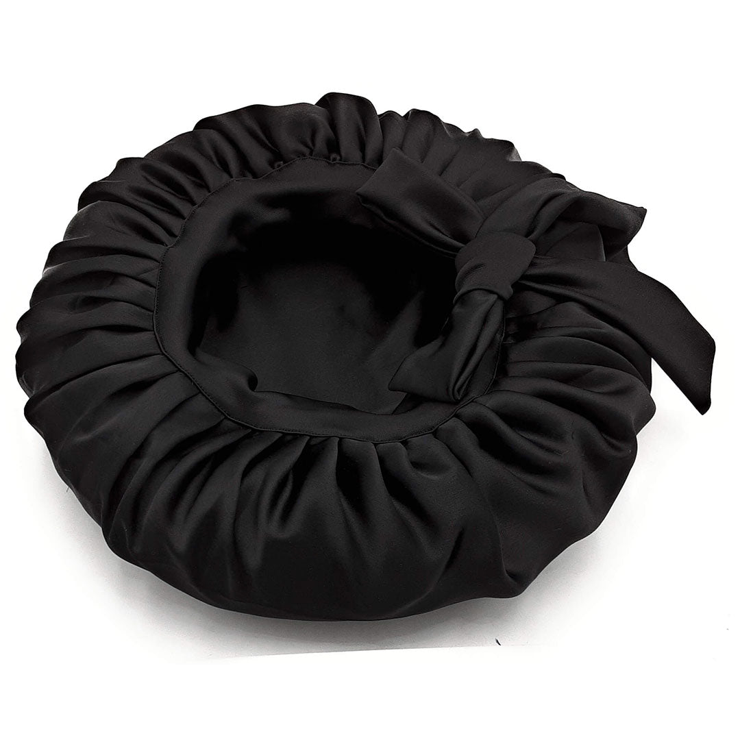 Black Satin Bonnet