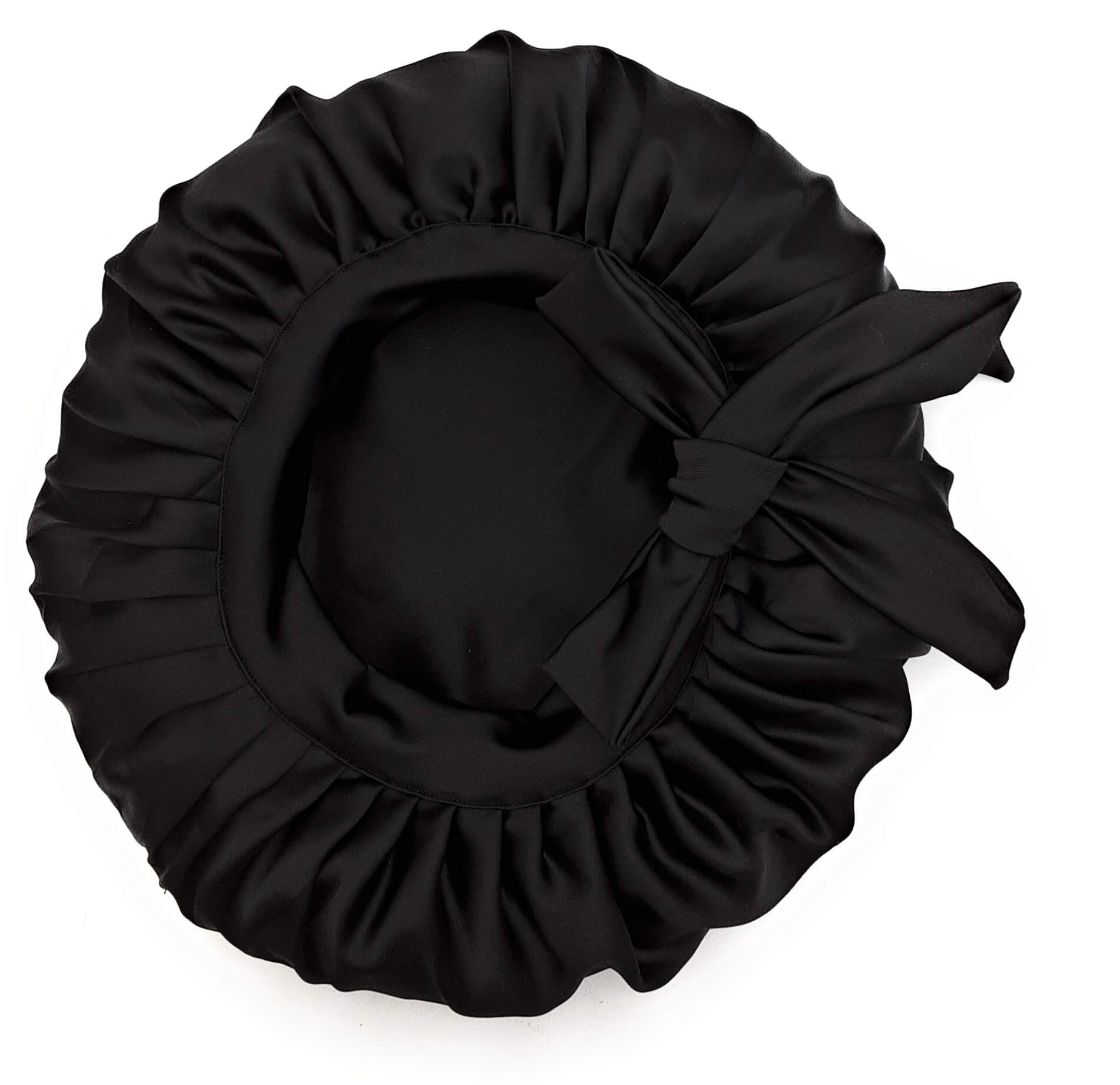 Black Satin Bonnet