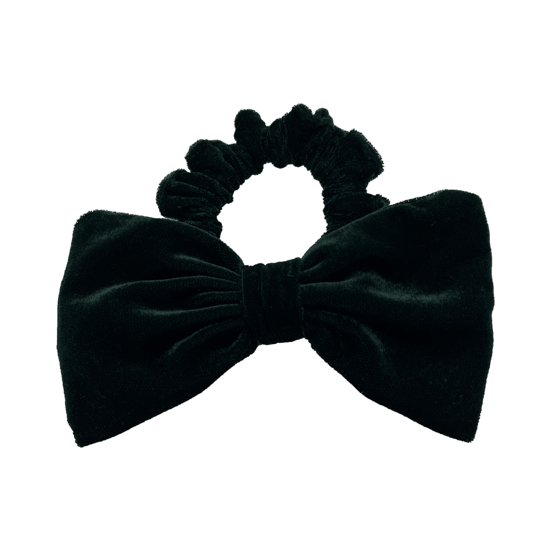 Velvet Silk Lycra Scrunchie With Bow - Hair Love India