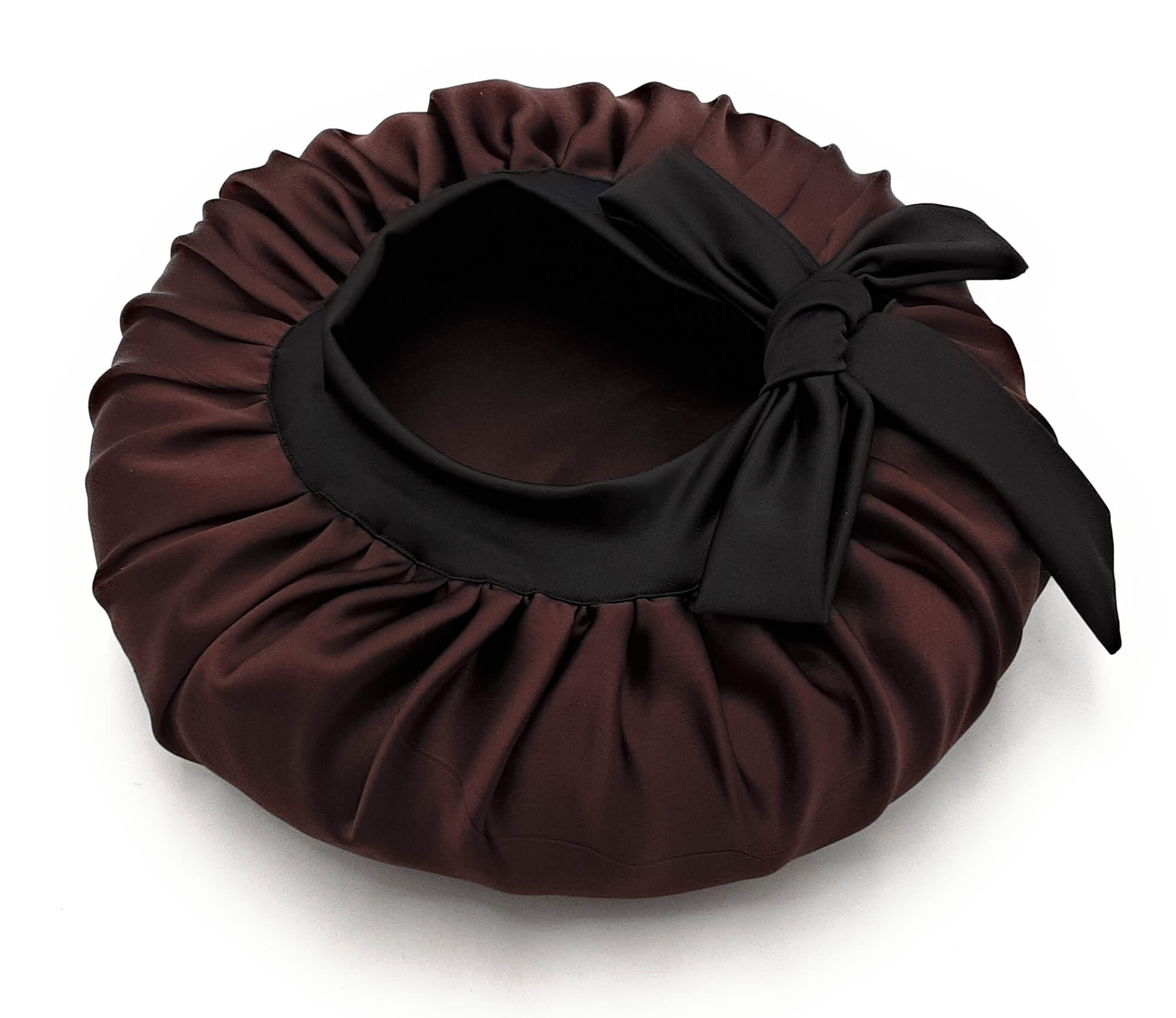 Chocolate Brown Satin Bonnet