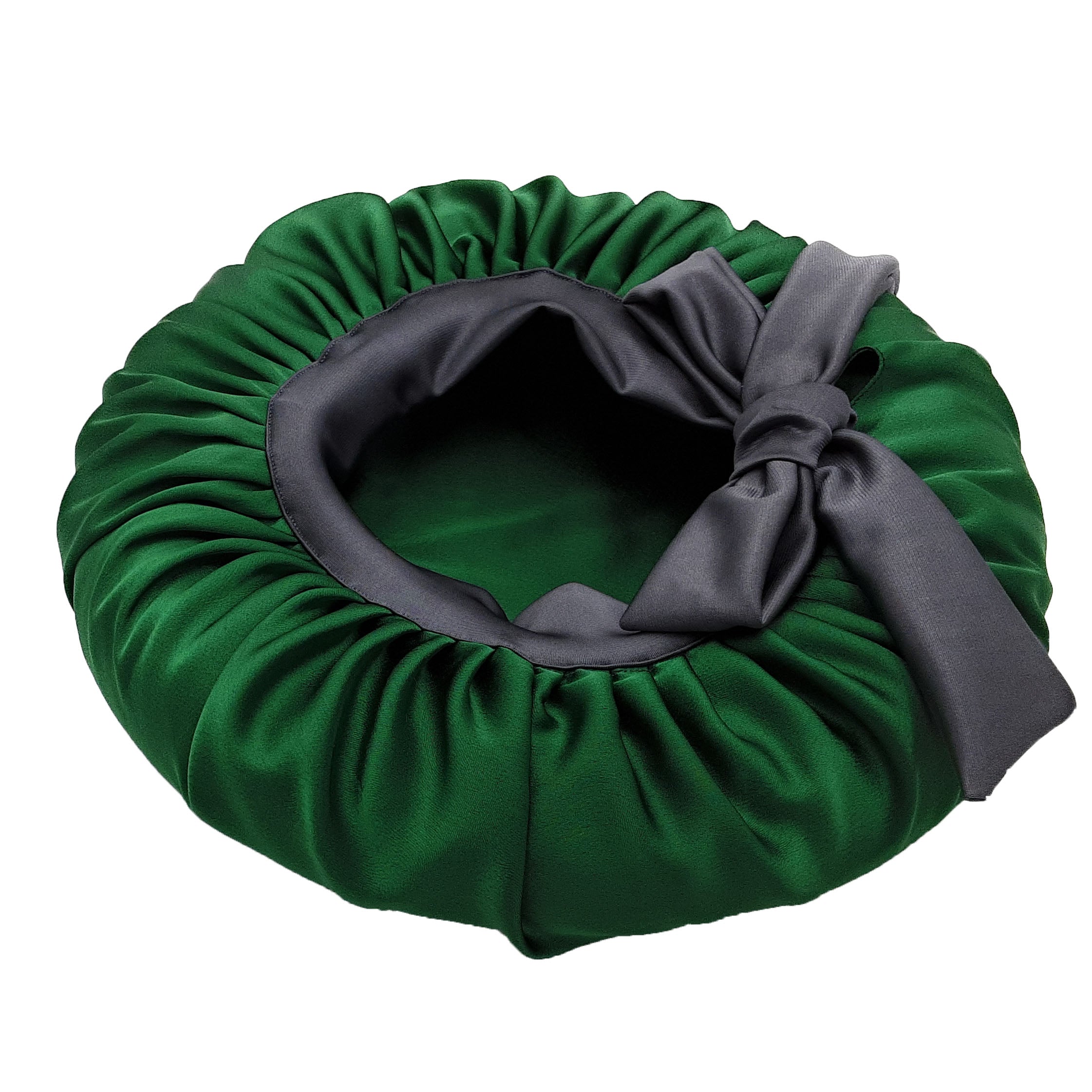 Dark Green Satin Bonnet