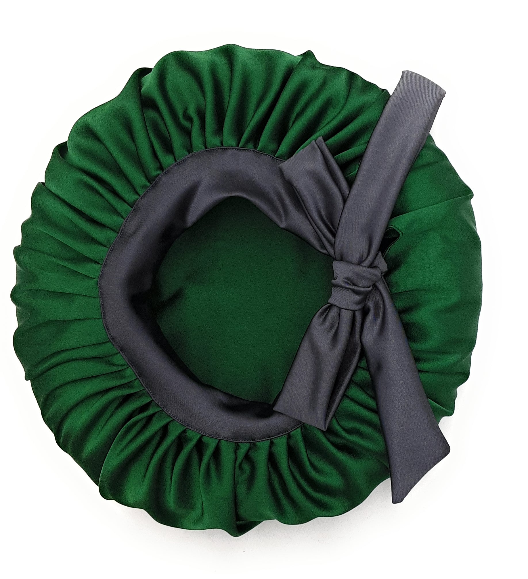 Dark Green Satin Bonnet